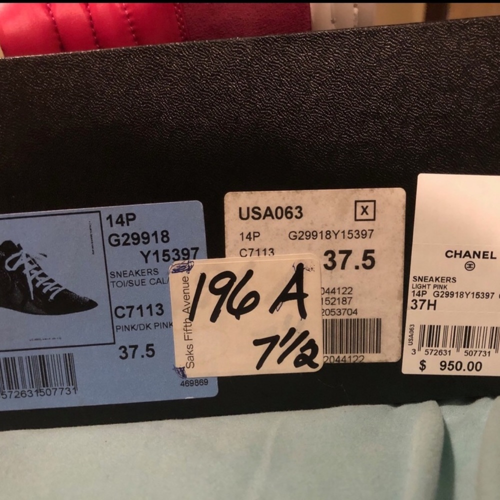 Pink Chanel high top sneakers. 💕